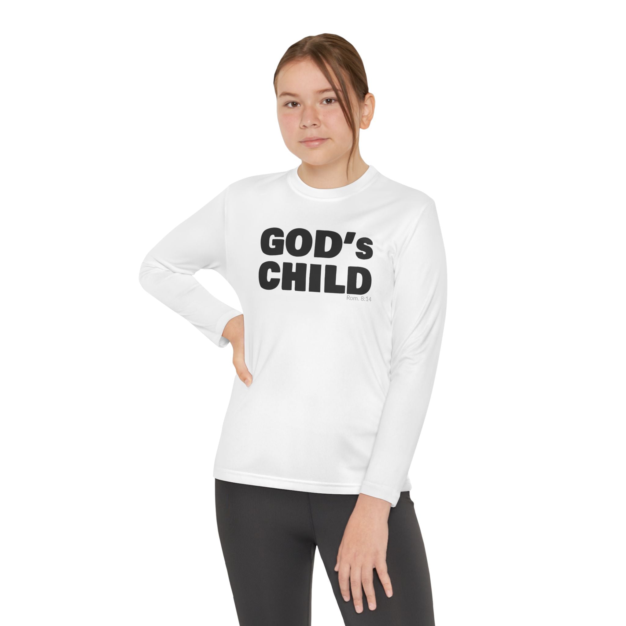 GOD'S CHILD! Collection Youth Long Sleeve Tee | (Romans 8:14)