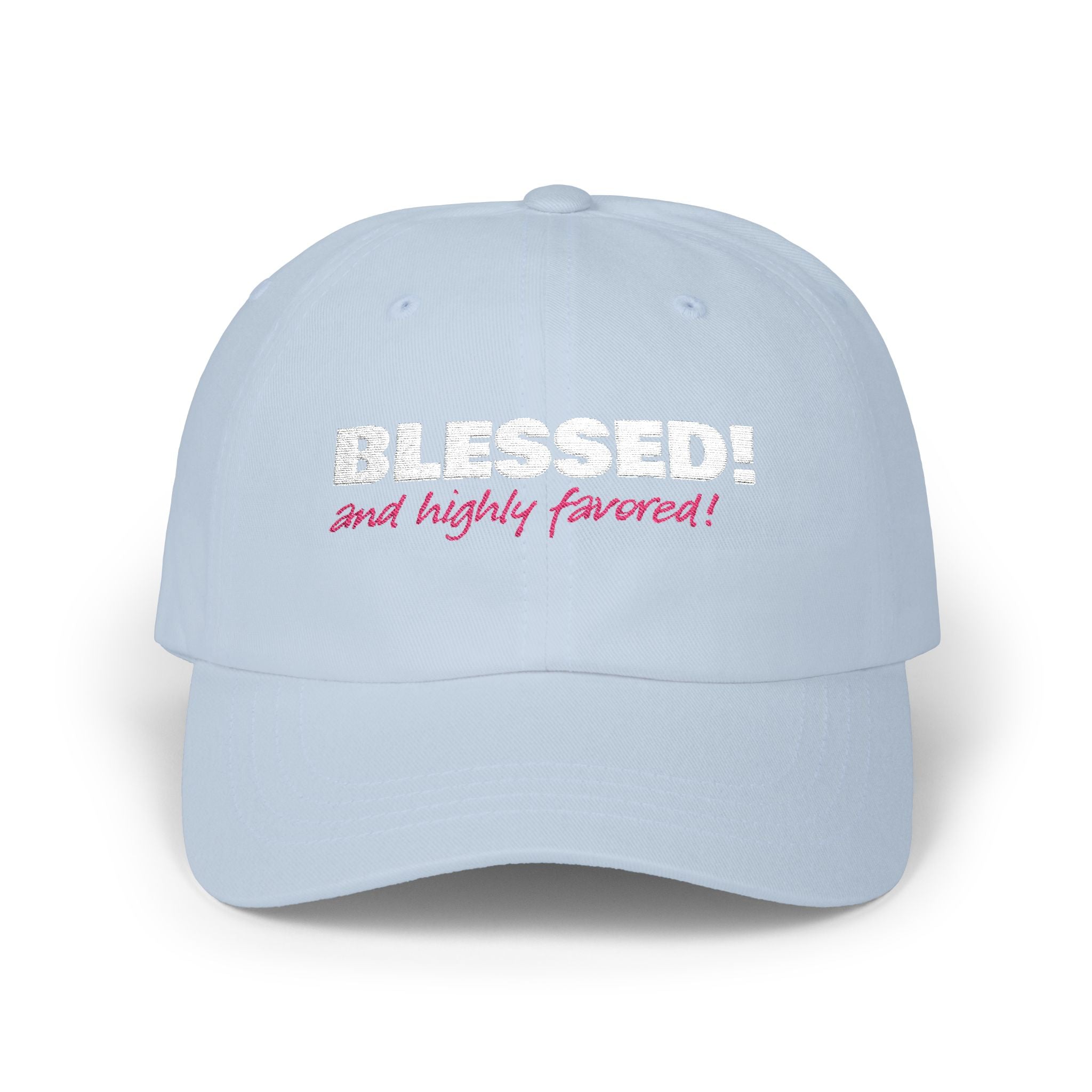 BLESSED! and Highly Favored! Collection Christian Cap for Women | Faith-Based Hat | Luke 1:28 Scripture Hat | Inspirational Women's Headwear