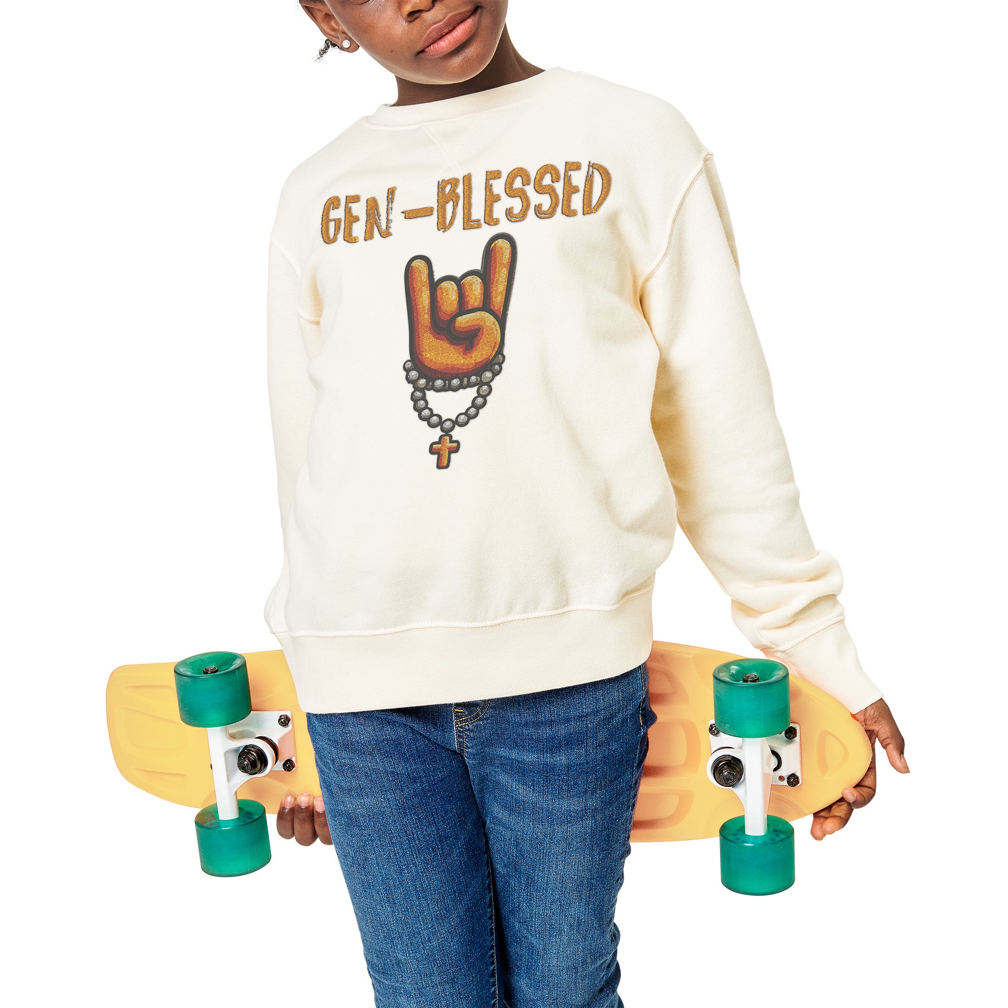 Gen-BLESSED! Hang Loose | Youth crewneck sweatshirt