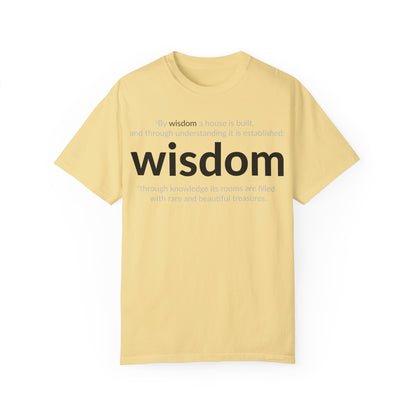 WISDOM! Inspiration Verses unisex t-shirt, Proverbs 24:3-4, Knowledge, Rare Treasures, Comfort Tee, Biblical Shirt