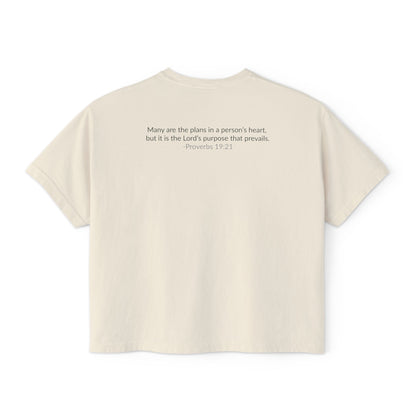 GOD IS IN CONTROL! | Women’s Boxy Tee | (Proverbs 19:21)