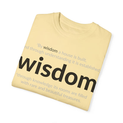 WISDOM! Inspiration Verses unisex t-shirt, Proverbs 24:3-4, Knowledge, Rare Treasures, Comfort Tee, Biblical Shirt