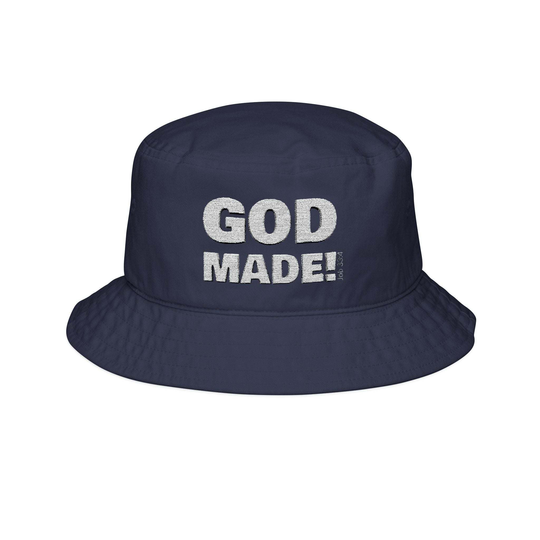 GOD MADE! Collection - Embroidered Bucket Hat [black] | (Job 33:4)
