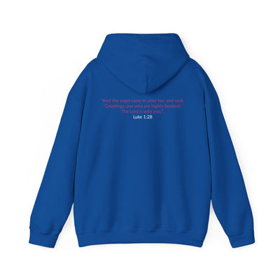 Blessed & Highly Favored Embroidered Hoodie | Luke 1:28