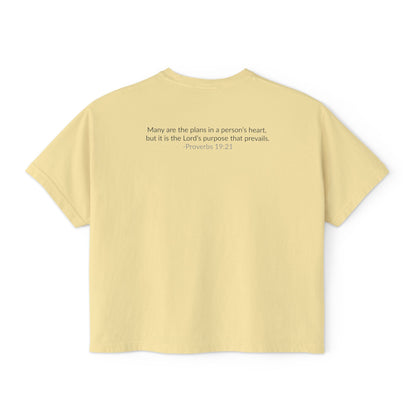 GOD IS IN CONTROL! | Women’s Boxy Tee | (Proverbs 19:21)