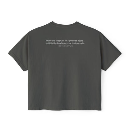 GOD IS IN CONTROL! | Women’s Boxy Tee | (Proverbs 19:21)