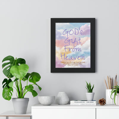 GOD'S Gift From Heaven Framed Nursery Art | James 1:17