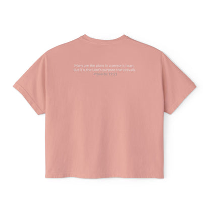 GOD IS IN CONTROL! | Women’s Boxy Tee | (Proverbs 19:21)