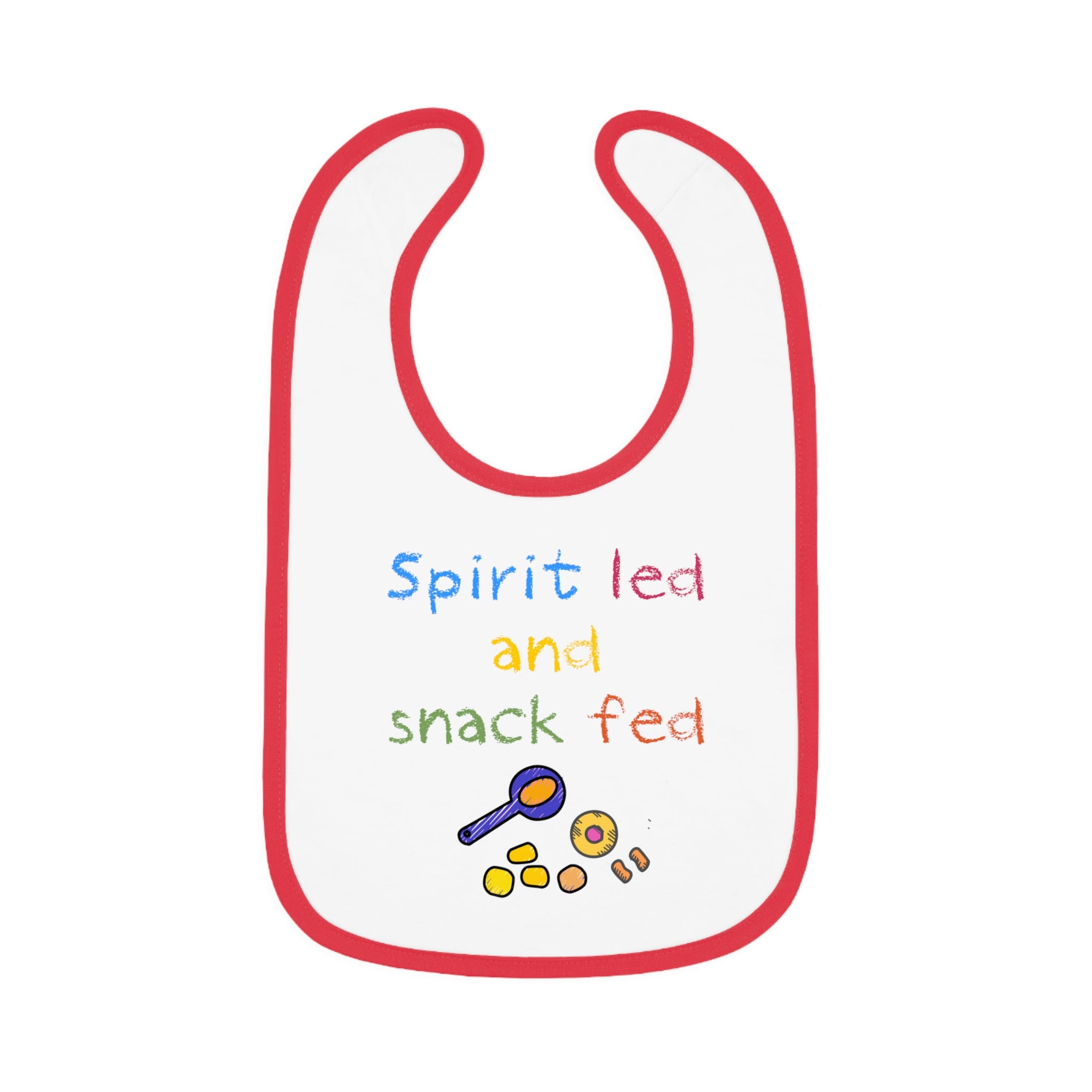 SPIRIT LED AND SNACK FED | Baby Contrast Trim Jersey Bib | Baby Heirs Collection