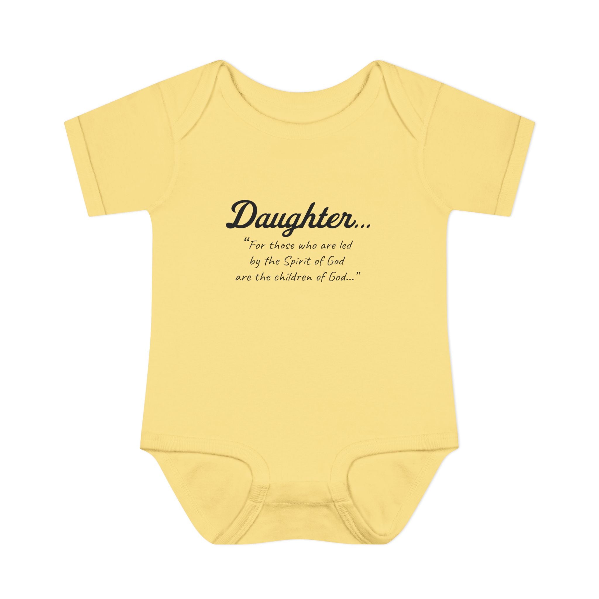 DAUGHTER...  | Spirit of GOD Infant Bodysuit | Romans 8:14 - “For those who are led by the Spirit of God are the children of God…" Baby Shower Gift, Cute Baby Outfit, Religious Gift, Newborn Clothes, Faith-Inspired Apparel