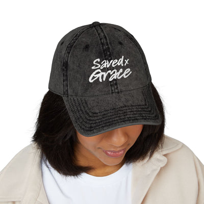 SAVED × GRACE Vintage Cap | Ephesians 2:8–9