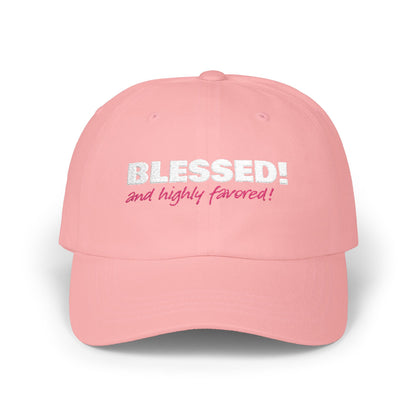 BLESSED! and Highly Favored!  Collection Christian Cap for Women | Faith-Based Hat | Luke 1:28 Scripture Hat | Inspirational Women's Headwear