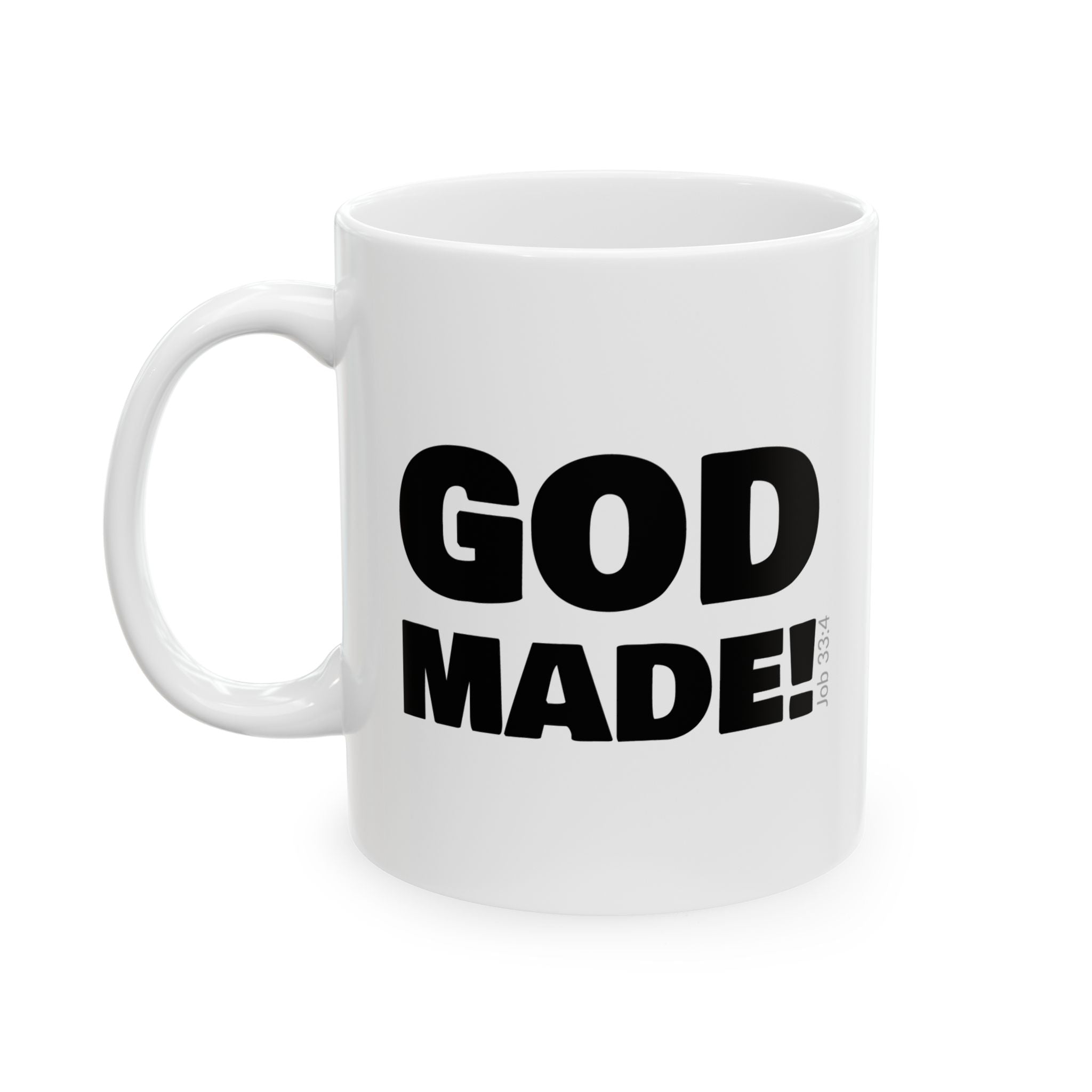 GOD MADE! Collection - Mug | Job 33:4 (white)