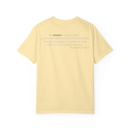 WISDOM! Inspiration Verses unisex t-shirt, Proverbs 24:3-4, Knowledge, Rare Treasures, Comfort Tee, Biblical Shirt