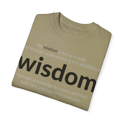 WISDOM! Inspiration Verses unisex t-shirt, Proverbs 24:3-4, Knowledge, Rare Treasures, Comfort Tee, Biblical Shirt