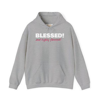 Blessed & Highly Favored Embroidered Hoodie | Luke 1:28