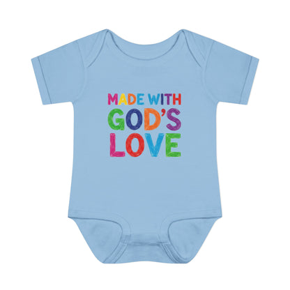 MADE WITH GOD'S LOVE | Infant Bodysuit, Baby Shower Gift, Cute Baby Outfit, Religious Gift, Newborn Clothes, Faith-Inspired Apparel