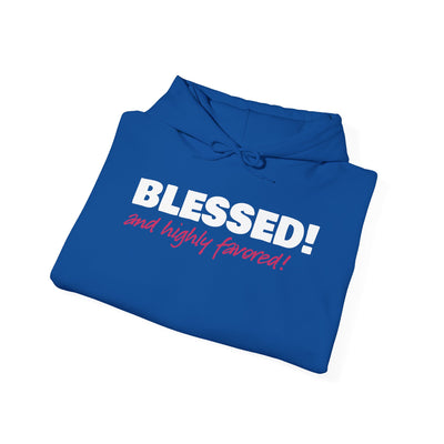 Blessed & Highly Favored Embroidered Hoodie | Luke 1:28
