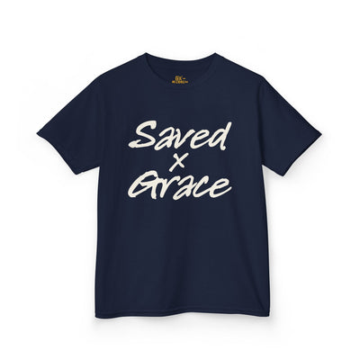 Saved x Grace | Kids Tee | Motivational Kids Shirt, Gifts for Young Dreamers, Casual Kids Clothing, Back to School Tee, Kids Hustle Tee