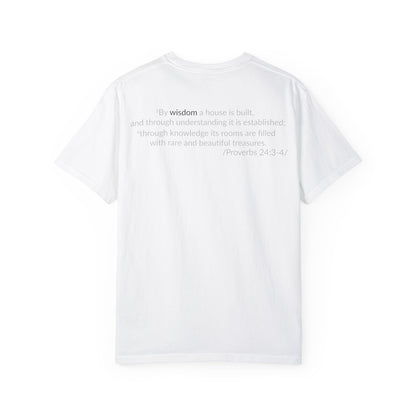 WISDOM! Inspiration Verses unisex t-shirt, Proverbs 24:3-4, Knowledge, Rare Treasures, Comfort Tee, Biblical Shirt