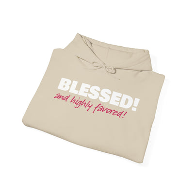 Blessed & Highly Favored Embroidered Hoodie | Luke 1:28