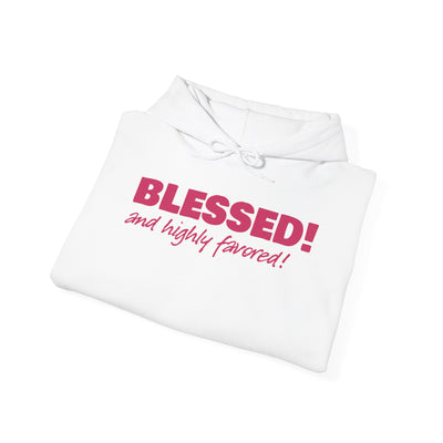 Blessed & Highly Favored Embroidered Hoodie | Luke 1:28
