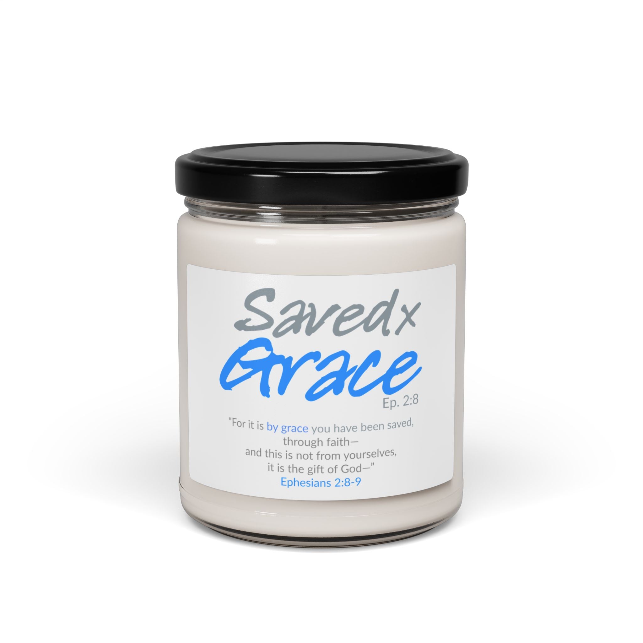 SAVED X GRACE | Faithware Collection Scented Soy Candle- 9oz  | (Ephesians 2:8-9)  - Perfect for Mindfulness and Prayer