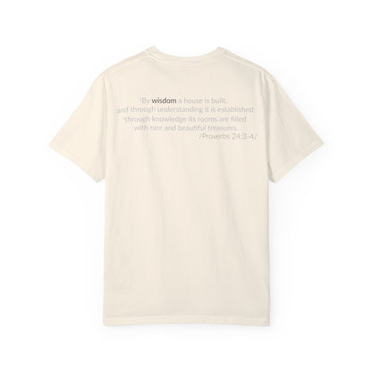 WISDOM! Inspiration Verses unisex t-shirt, Proverbs 24:3-4, Knowledge, Rare Treasures, Comfort Tee, Biblical Shirt