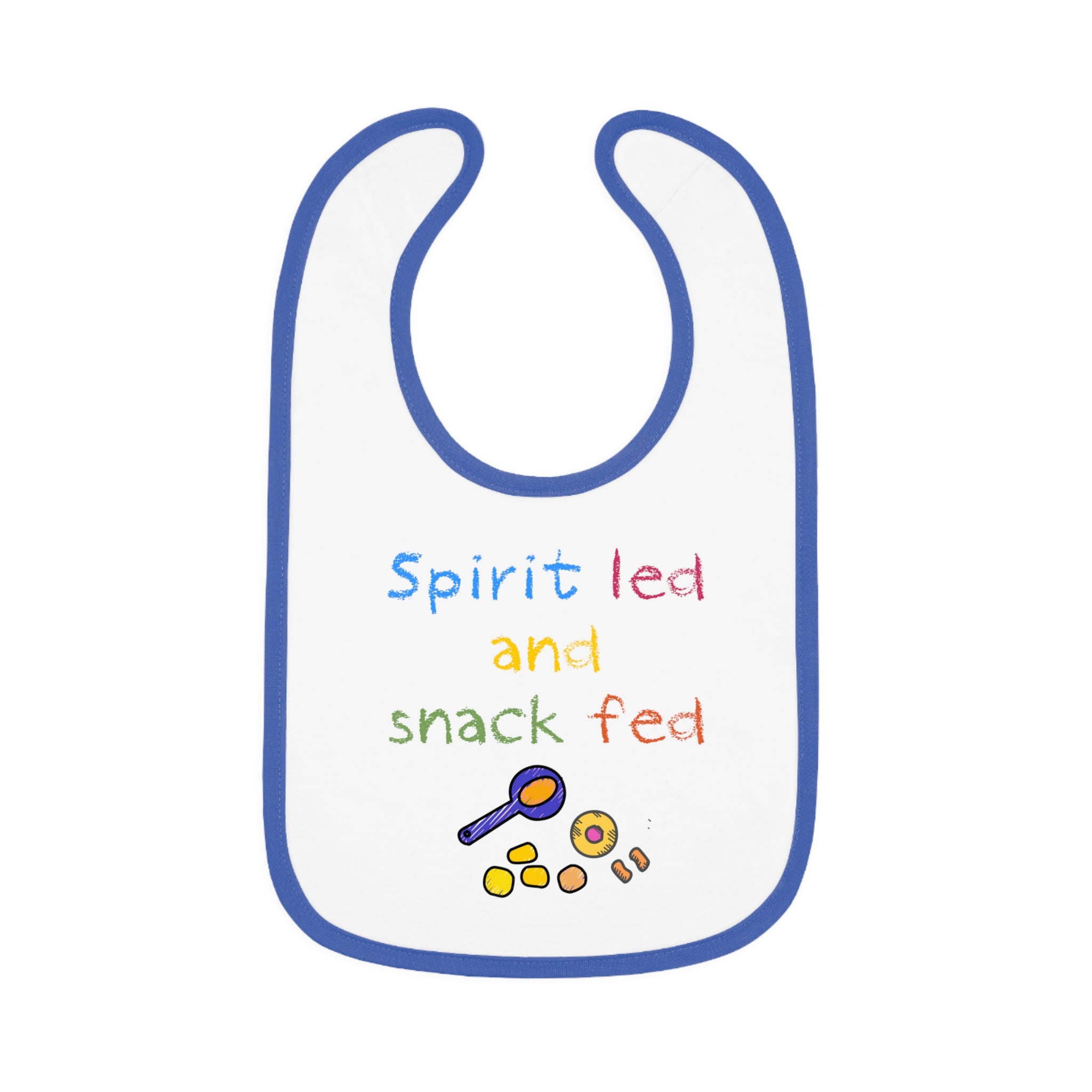 SPIRIT LED AND SNACK FED | Baby Contrast Trim Jersey Bib | Baby Heirs Collection