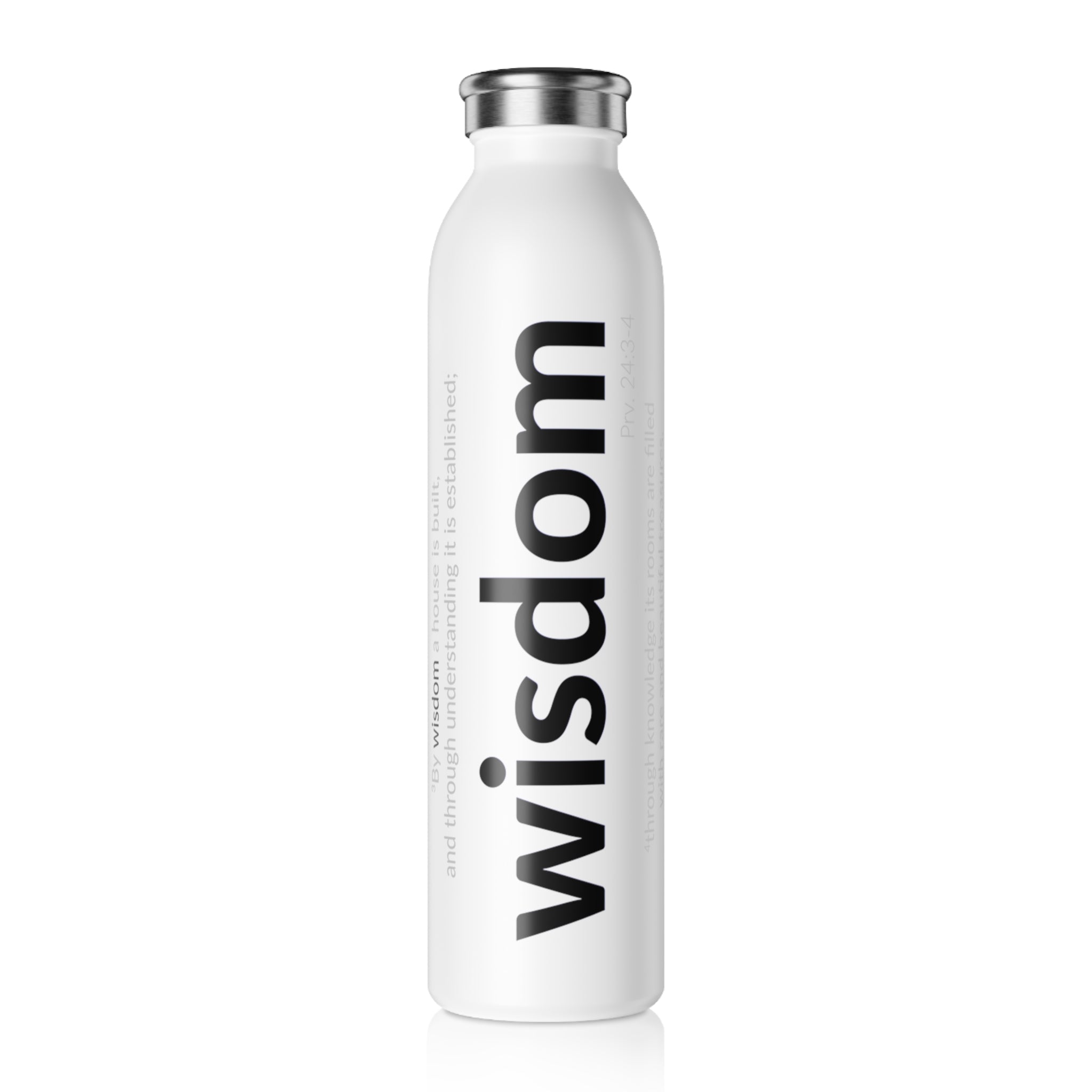 WISDOM Collection – Stainless Steel Water Bottle | Proverbs 24:3-4