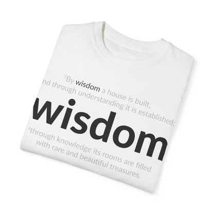 WISDOM! Inspiration Verses unisex t-shirt, Proverbs 24:3-4, Knowledge, Rare Treasures, Comfort Tee, Biblical Shirt