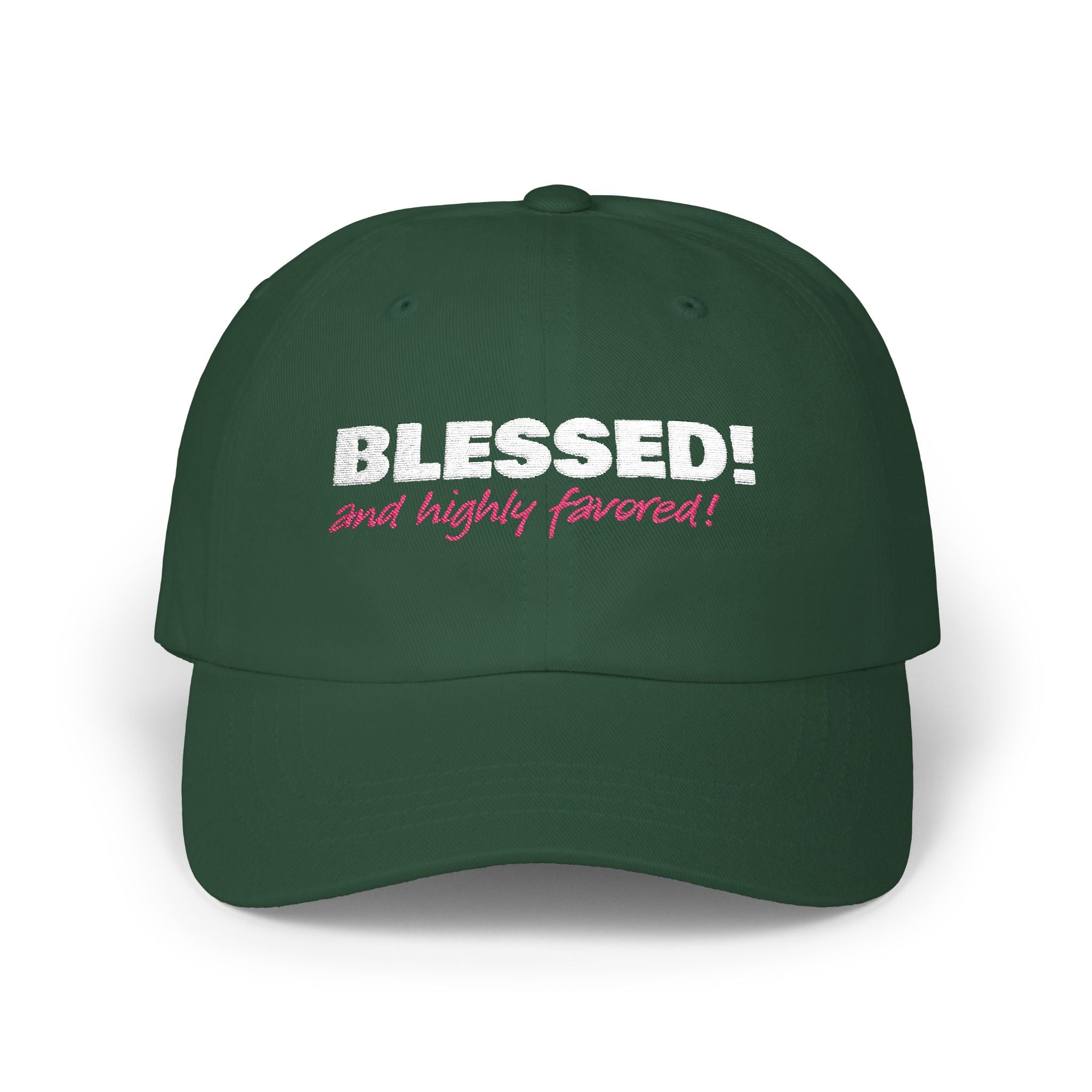 BLESSED! and Highly Favored!  Collection Christian Cap for Women | Faith-Based Hat | Luke 1:28 Scripture Hat | Inspirational Women's Headwear