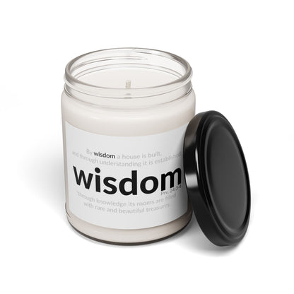 WISDOM | Faithware Collection Scented Soy Candle- 9oz  | (Proverbs 24:3-4)  - Perfect for Mindfulness and Prayer