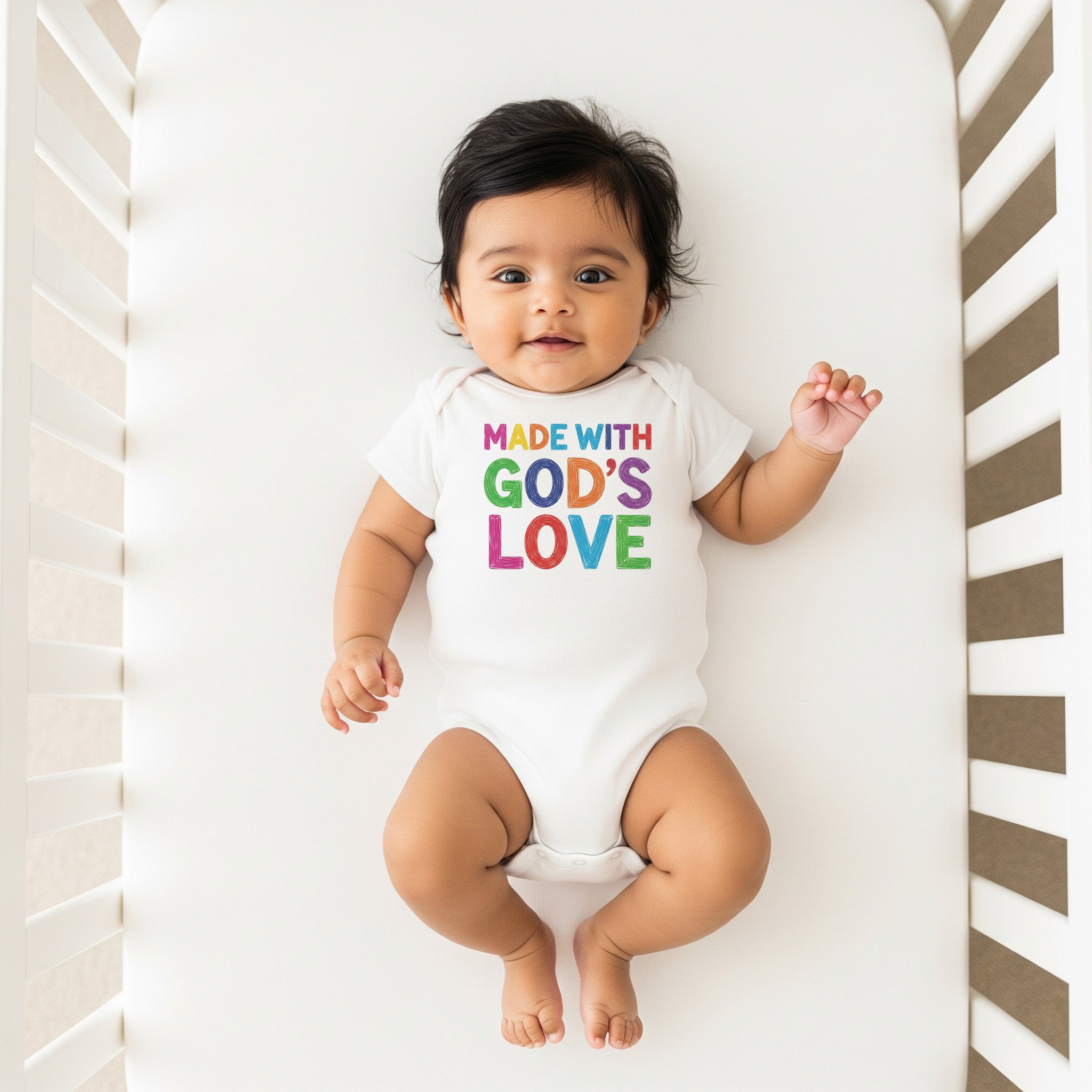 MADE WITH GOD'S LOVE | Infant Bodysuit, Baby Shower Gift, Cute Baby Outfit, Religious Gift, Newborn Clothes, Faith-Inspired Apparel