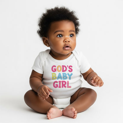 GOD'S BABY GIRL | Infant Bodysuit |  Baby Shower Gift, Cute Baby Outfit, Religious Gift, Newborn Clothes, Faith-Inspired Apparel