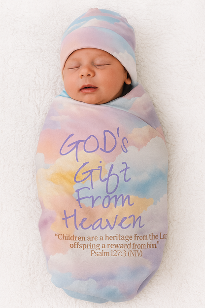 GOD'S Gift From Heaven |  Baby Swaddle Blanket | Psalm 127:3