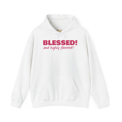Blessed & Highly Favored Embroidered Hoodie | Luke 1:28