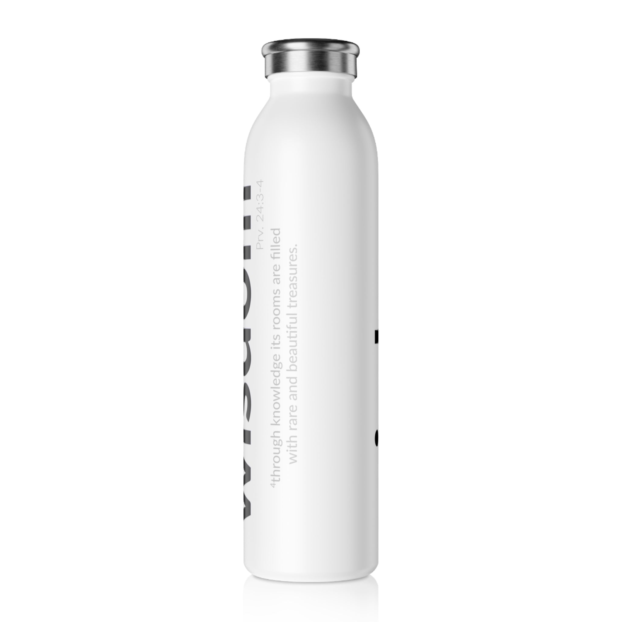 WISDOM Collection – Stainless Steel Water Bottle | Proverbs 24:3-4