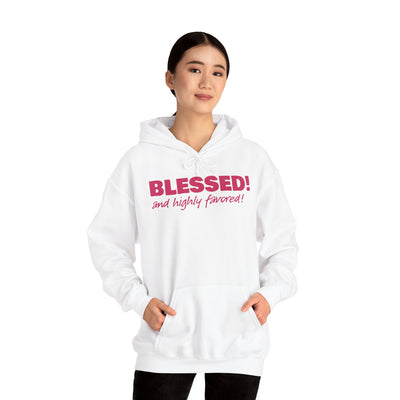 Blessed & Highly Favored Embroidered Hoodie | Luke 1:28