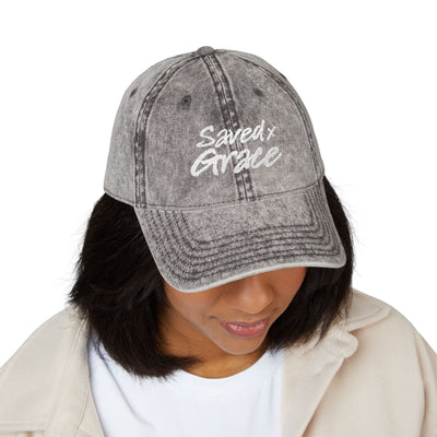 SAVED × GRACE Vintage Cap | Ephesians 2:8–9