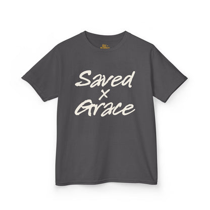 Saved x Grace | Kids Tee | Motivational Kids Shirt, Gifts for Young Dreamers, Casual Kids Clothing, Back to School Tee, Kids Hustle Tee