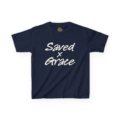 Saved x Grace | Kids Tee | Motivational Kids Shirt, Gifts for Young Dreamers, Casual Kids Clothing, Back to School Tee, Kids Hustle Tee