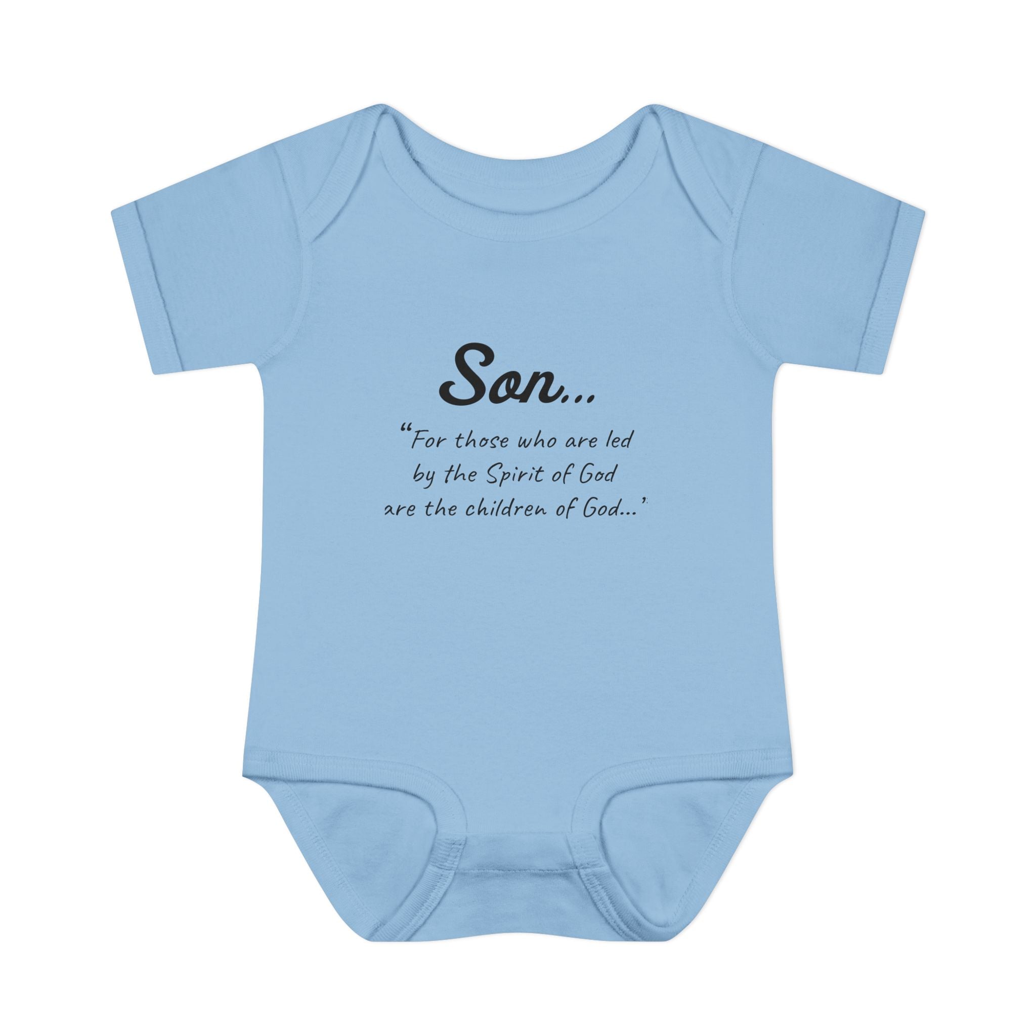 SON...  | Spirit of GOD Infant Bodysuit | Romans 8:14 - “For those who are led by the Spirit of God are the children of God…" Baby Shower Gift, Cute Baby Outfit, Religious Gift, Newborn Clothes, Faith-Inspired Apparel