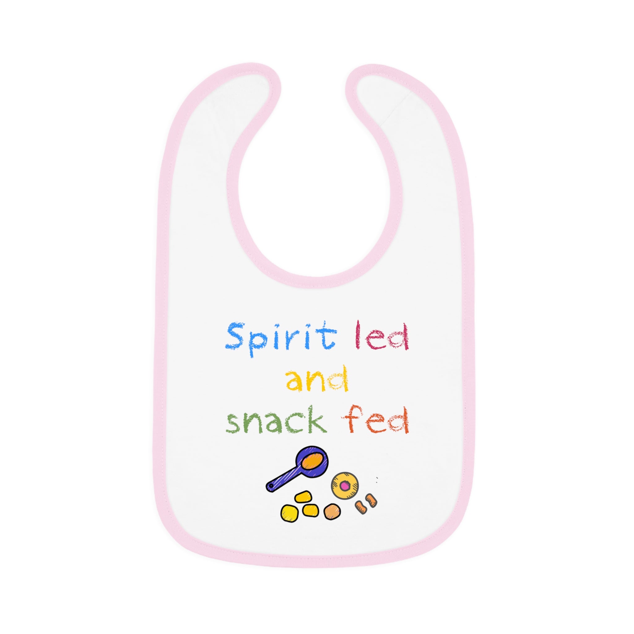 SPIRIT LED AND SNACK FED | Baby Contrast Trim Jersey Bib | Baby Heirs Collection