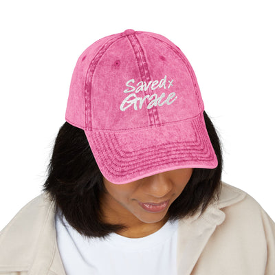SAVED × GRACE Vintage Cap | Ephesians 2:8–9