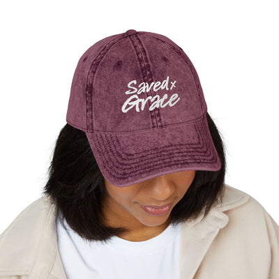 SAVED × GRACE Vintage Cap | Ephesians 2:8–9