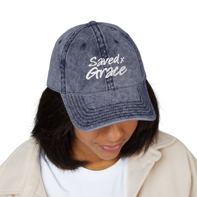 SAVED × GRACE Vintage Cap | Ephesians 2:8–9