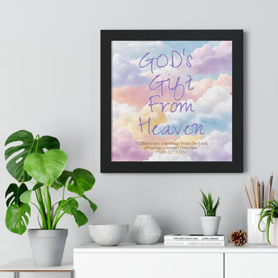 GOD'S Gift From Heaven Framed Nursery Art | James 1:17