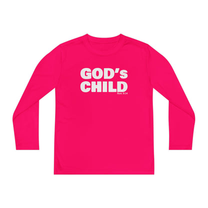 GOD'S CHILD! Collection Youth Long Sleeve Tee | (Romans 8:14)