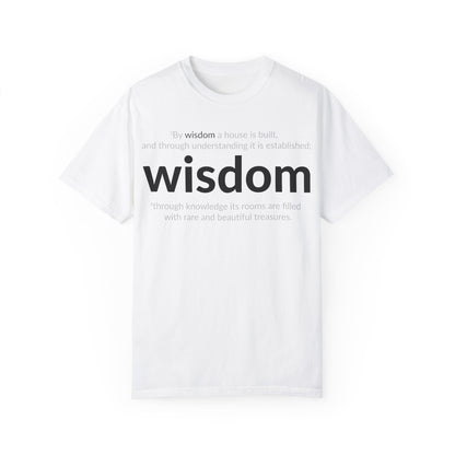 WISDOM! Inspiration Verses unisex t-shirt, Proverbs 24:3-4, Knowledge, Rare Treasures, Comfort Tee, Biblical Shirt